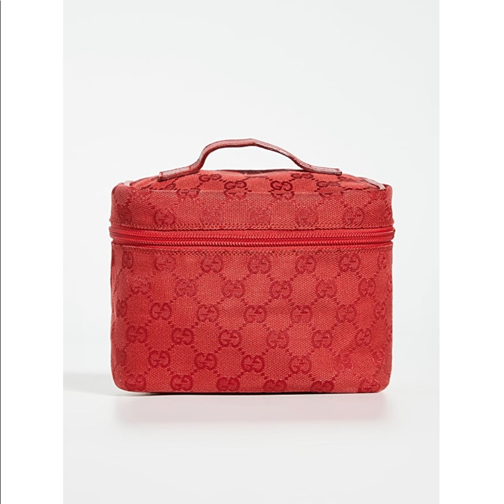 Authentic GUCCI Red Canvas Logo Pouch
